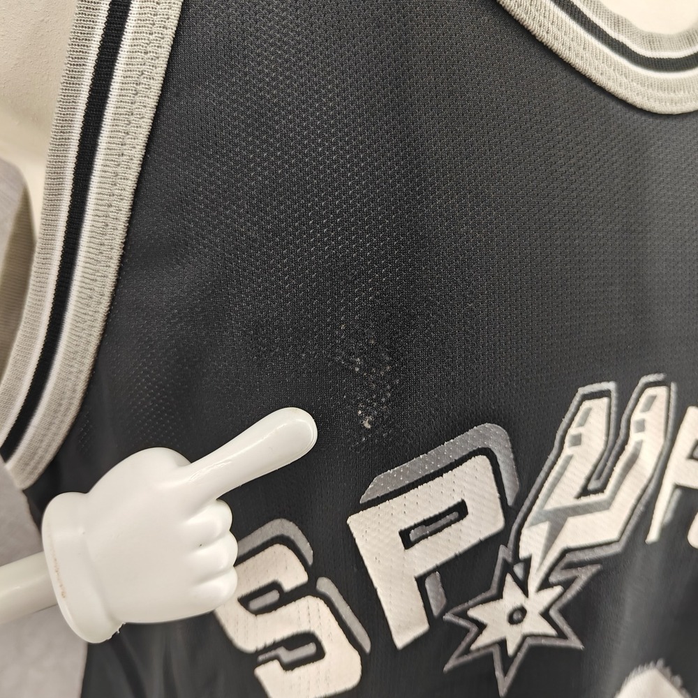 Vintage David Robinson Jersey Men L 44 Black Champion San Antonio Spurs Made USA - Picture 4 of 10
